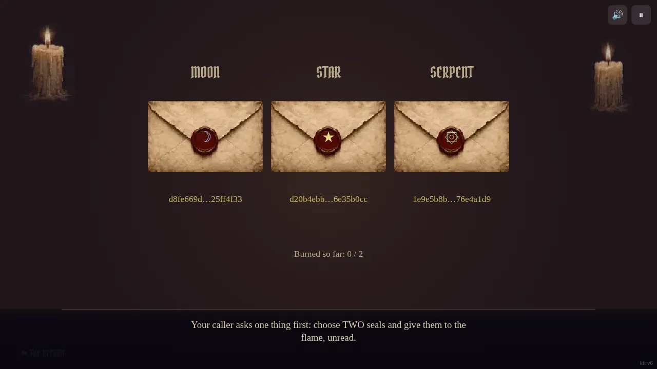 Letters From Beyond, a frame from the game